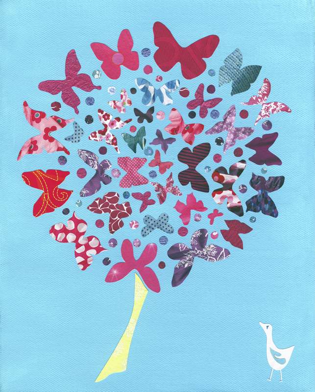 Butterfly Tree Art Print 5 X 6.25 on Luulla